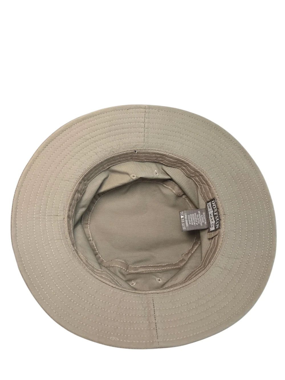 Dorfman Pacific Men's Beige Bucket Hat with Blue and Red Stripe Size Large